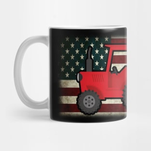 Tractor American Flag patriotic USA farming 4th of july Mug